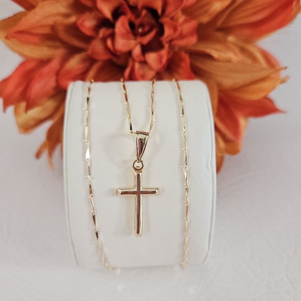 14k Gold Plated Cross Necklace